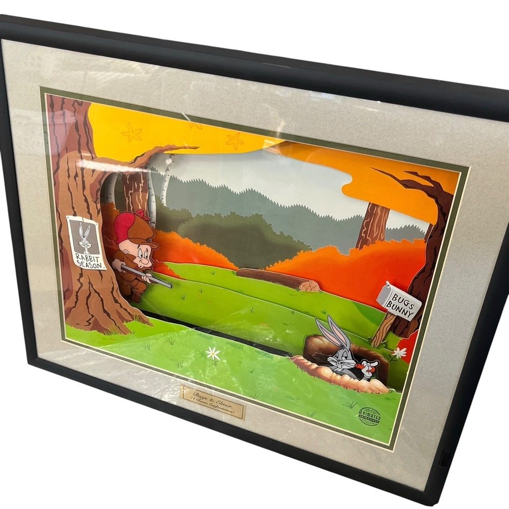 Warner Bros Bugs Bunny Elmer Fudd Animated Audio Cel Looney Tunes Limitd Edition
